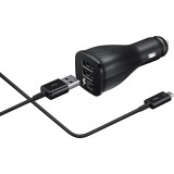 Cargador Coche Original Samsung EP-LN920BB Micro USB - Carga Rápida - Salida Doble - Negro, Bulk