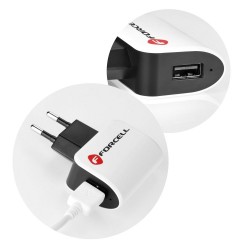 Cargador de Red Forcell para iPhone 5/6/6s/6 Plus/7/7 Plus/8/8 Plus/X con cable USB a Ligthning