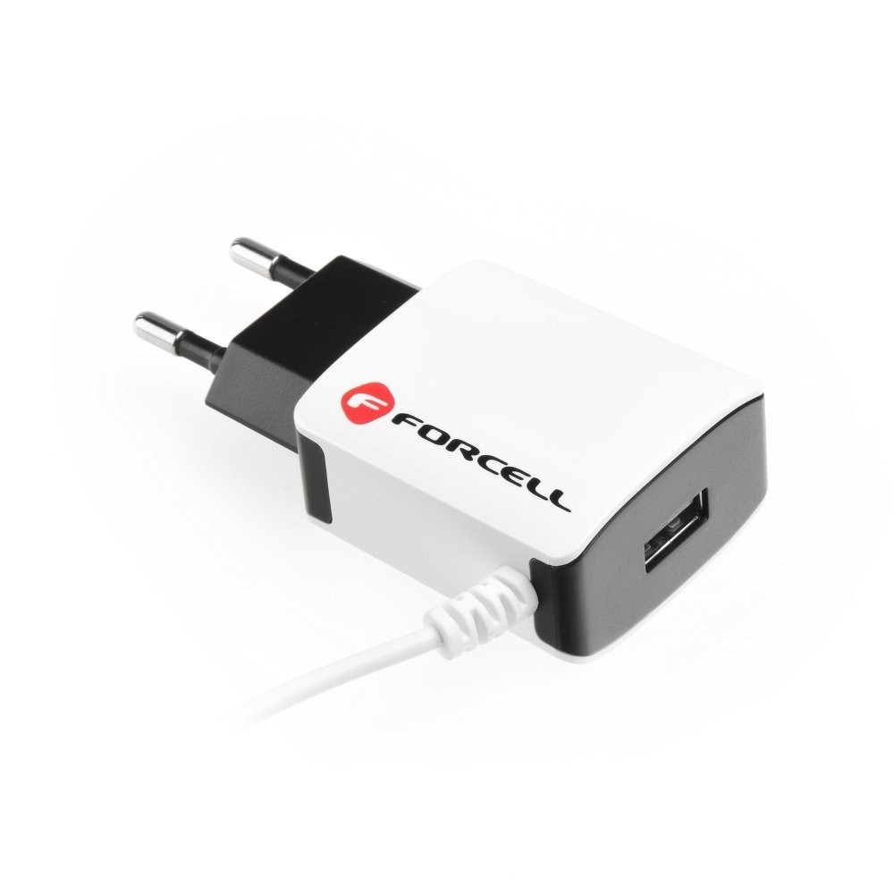 Forcell Cargador de Red Micro USB 2A Universal con Cable Micro USB y Puerto USB