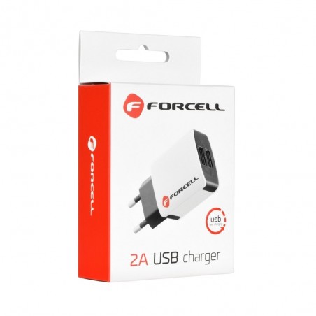 Forcell Cargador de Red Salida Dual USB 2A Universal para Smartphone - Tablet