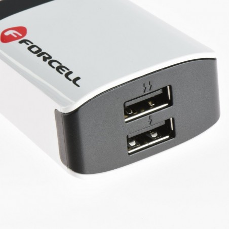 Forcell Cargador de Red Salida Dual USB 2A Universal para Smartphone - Tablet