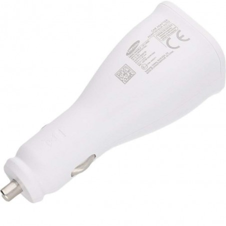 Original Kfz-Ladegerät Samsung EP-LN920BB Dual USB-C Schnellladegerät für Galaxy S8, S9, Note 8, 9 - Weib, Bulk