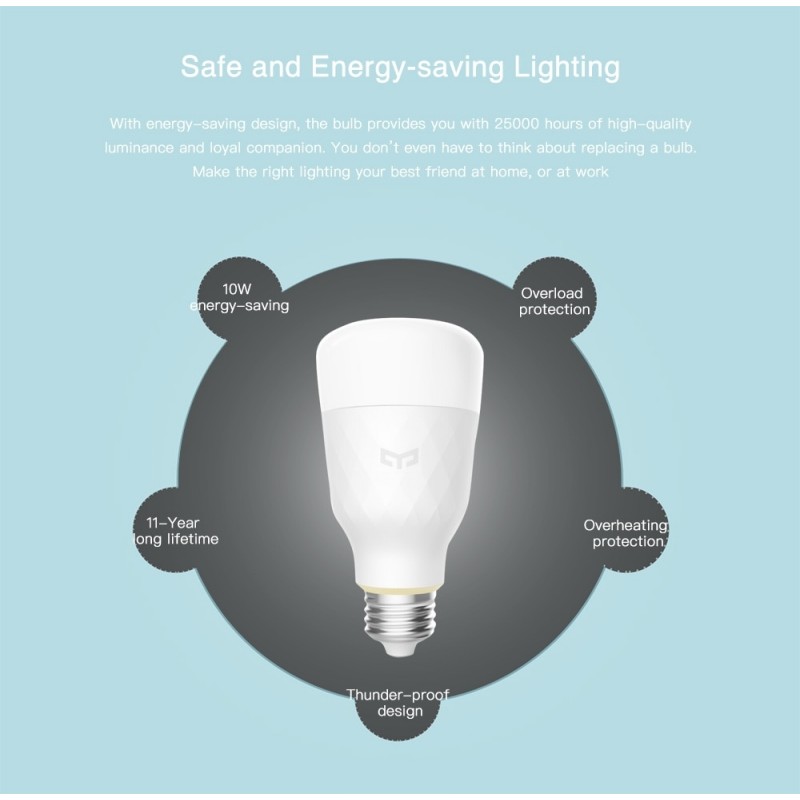 Intelligente Birne Xiaomi Wifi führte yeelight E27 YLDP06YL ,10W Farbe