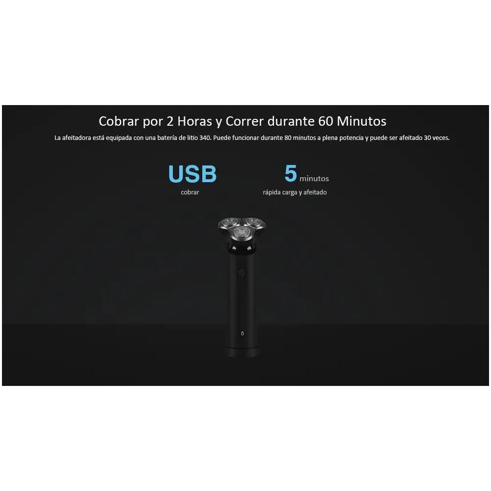Xiaomi Mijia MJTXD01SKS Rasoio elettrico da barba a 360 gradi - NERO
