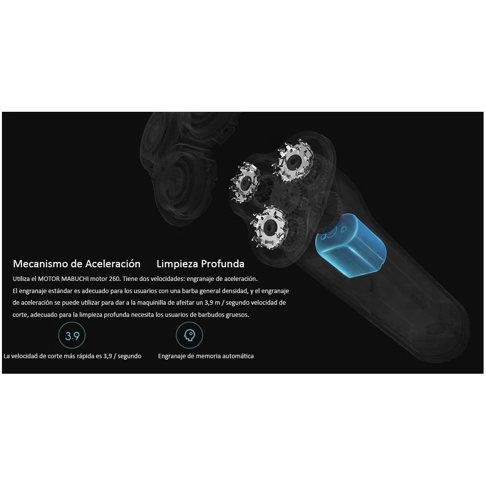 Xiaomi Mijia MJTXD01SKS Rasoio elettrico da barba a 360 gradi - NERO