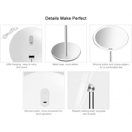 XIAOMI YEELIGHT YLGJ01YL Miroir De Maquillage Haute Définition Intelligent À Induction
