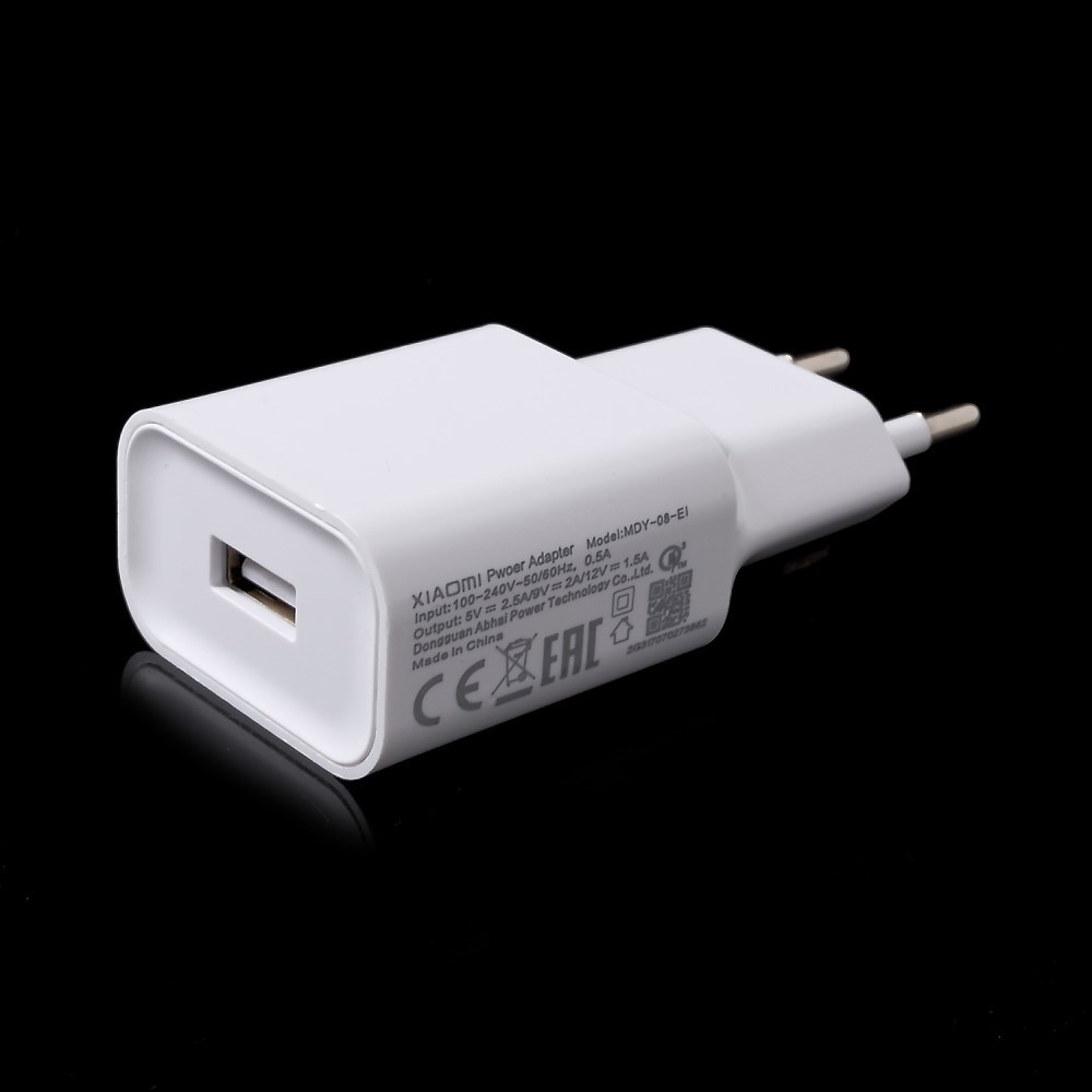 Original Xiaomi Ladegerät MDY-08-EI (18W) USB-C-Schnellladegerät 3.0 für Mi 5, Note 2, Mi Mix, Mi 6, Mi Max 2, Weiß