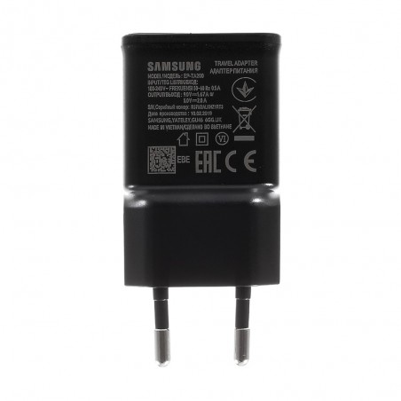 Cargador Rápido Original Samsung EP-TA200 (15W) QC 2.0 para Galaxy S10, S10+, S10e - Negro -Bulk + Regalo