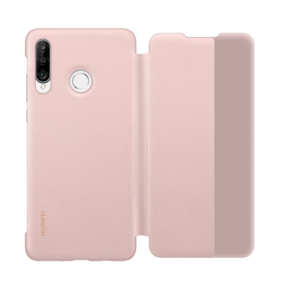 Funda Libro Original Huawei P30 Lite S-View Case - Rosa