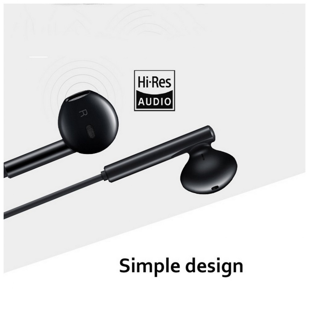 Casque d'origine Huawei CM33 USB-C pour P20, P30, Mate 10, 20 - Intra-auriculaire - Noir - Sous blister