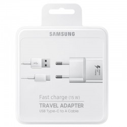 Cargador Original Samsung EP-TA20EWE, Carga Rápida, USB tipo C para Galaxy S8, S8+, Blanco (Blister)