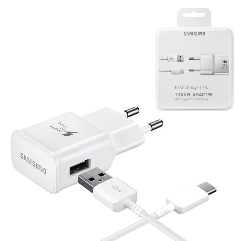 Cargador Ompleto Carga Rapida 15W Original Samsung USB TIPO C a USB - Negro