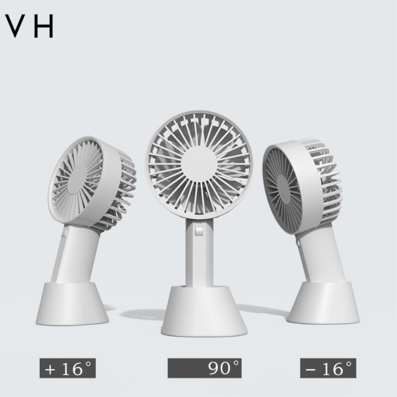 XlAOMl VH Verstellbarer, Tragbarer Handventilator Mit 3 Windgeschwindigkeit USB Aufladbar - Grau