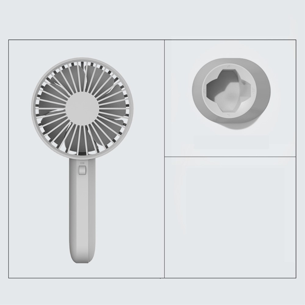 XlAOMl YOUPIN VH Adjustable Base Portable Handheld Fan 3 Wind Speed USB Rechargeable - Grey