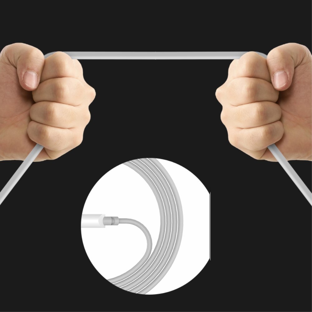 USAMS Double Ports USB Travel Charger + Lightning 8 Pin Charging Cable for iOs Smartphone/Tablet - White