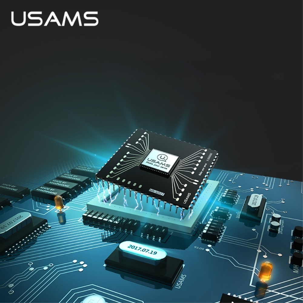 Cargador de Red USAMS Doble Salida USB + Cable Lightning 8 Pin para iOs Smartphone/Tablet - Blanco