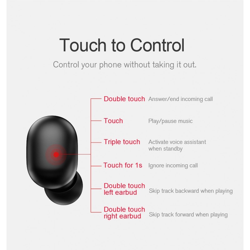 XIAOMI HAYLOU GT1 TWS Touch Bluetooth 5.0 Earphones Stereo Wireless Headphones Noise Cancelling Gaming Headsets - Black