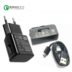 Samsung EP-TA200 (15W) QC 2.0 Schnellladegerät Original für Galaxy S10, S10 +, S10e - Schwarz - Bulk + Geschenk