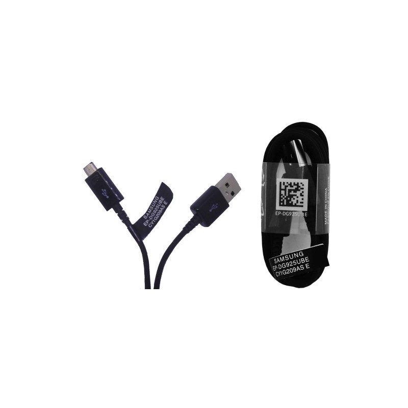 Original Samsung EP-DG925UWE Micro-USB Cable, Compatible Fast Charge, Black, Bulk