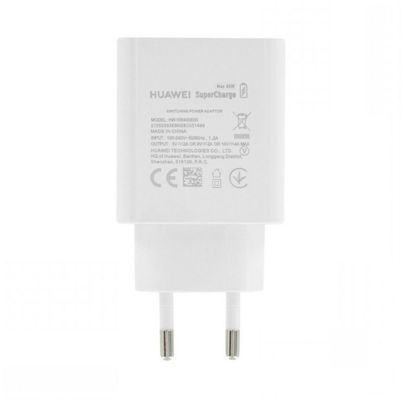 Cargador Super Rápido Original Huawei CP84 Super Charge 40W USB-C - Blanco - Blister