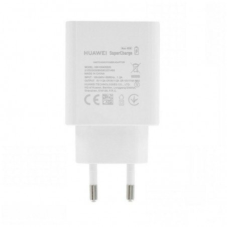 Cargador Super Rápido Original Huawei CP84 Super Charge 40W USB-C - Blanco - Blister