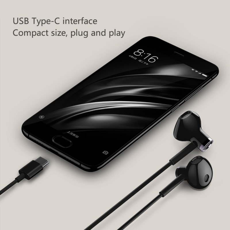 Auriculares Compatibles Xiaomi USB Tipo C - Audio HD - Cancelación Ruido - Negro