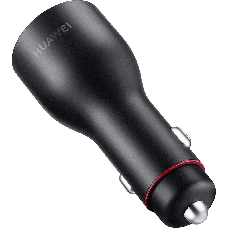 Original HUAWEI CP37 Supercharge Cargador de Coche 40W Max 10V 4A USB Dual 5A Tipo-C - Negro