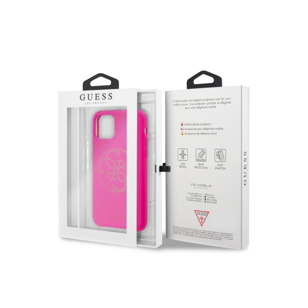 Carcasa Guess 4G Silicone Tone para iPhone 11 Pro Max Fuschia