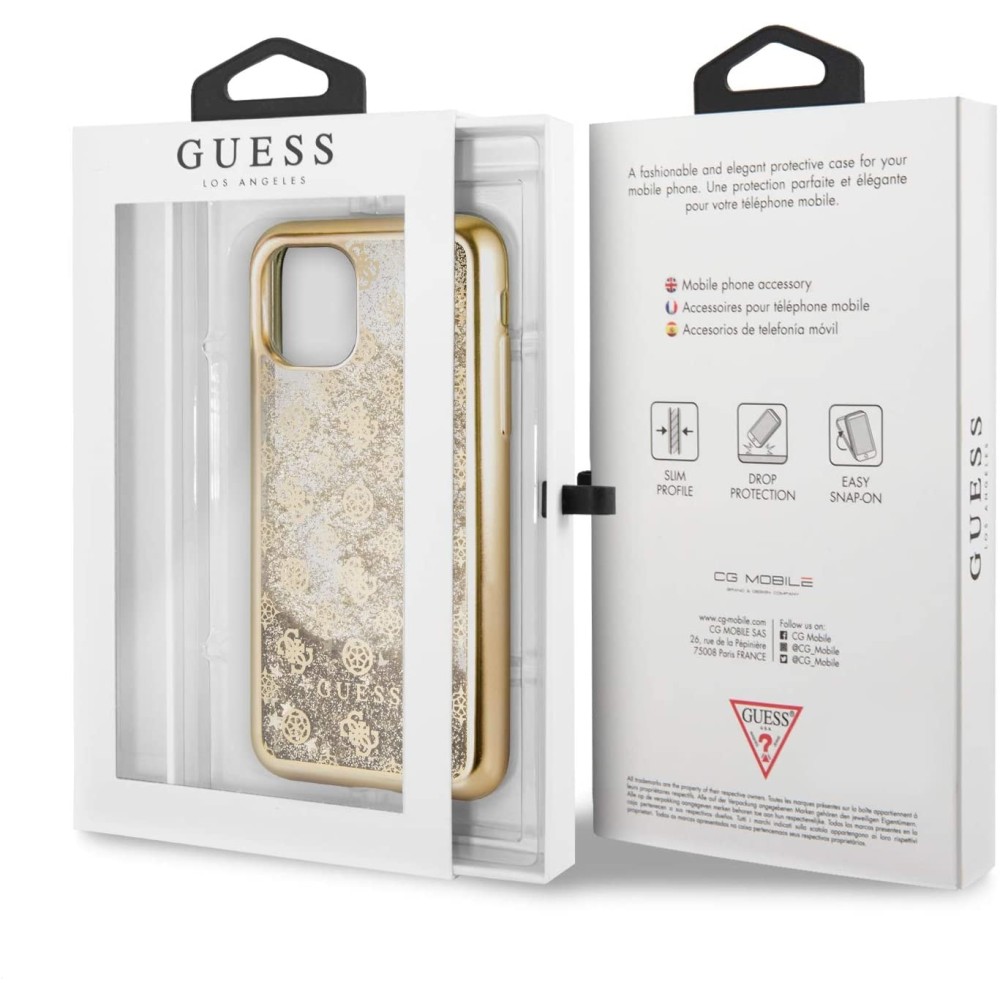 Funda Guess 4G Peony Glitter Cover para iPhone 11 Pro Dorado