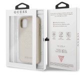 Funda  Saffiano Embossed 4G Circle Logo Serie -  Para iPhone 11 Pro, Color Dorado Funda  Saffiano Embossed 4G Circle Logo Serie -  Para iPhone 11 Pro, Color Dorado