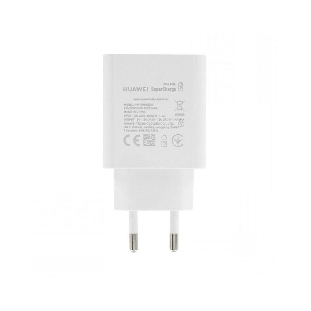 Cargador Super Rápido Original Huawei CP84 Super Charge 40W USB-C - Blanco - Blister