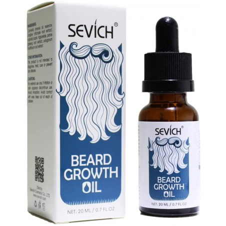 Sevich Aceite Orgánico Natural Para el Crecimiento de la Barba y el Pelo del bigote 20 ml