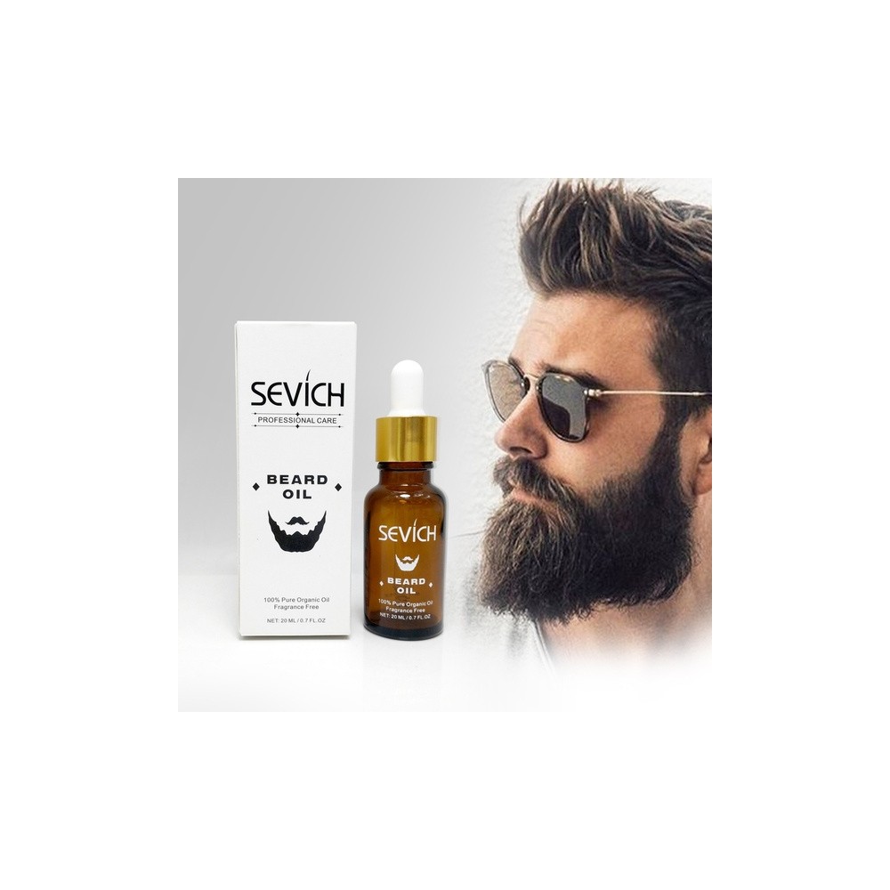 Aceite de barba Sevich Natural de 20ml Para Hombres, Para Estilizar , Alisador Hidratante de la Barba, acondicionador .
