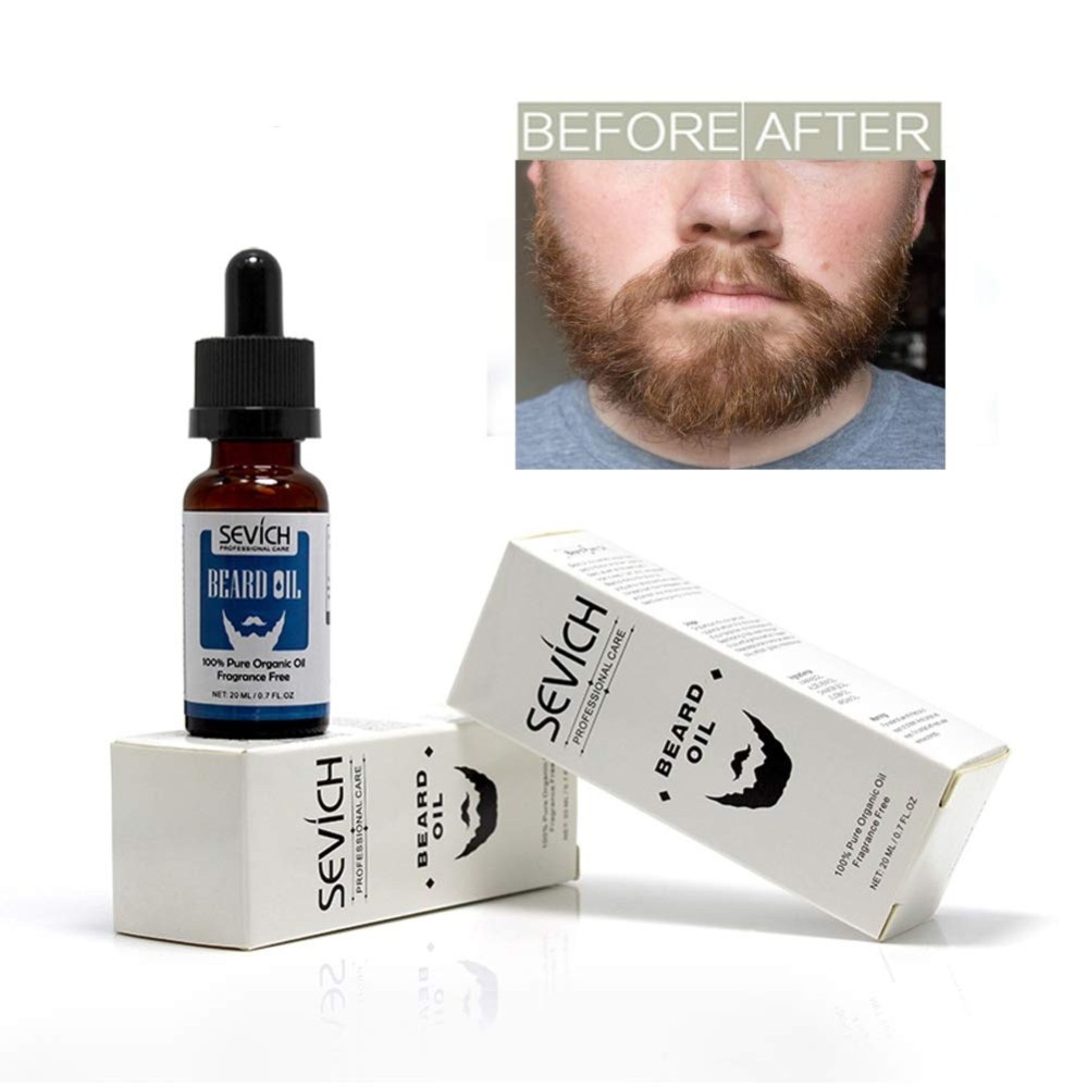 Aceite de barba Sevich Natural de 20ml Para Hombres, Para Estilizar , Alisador Hidratante de la Barba, acondicionador .