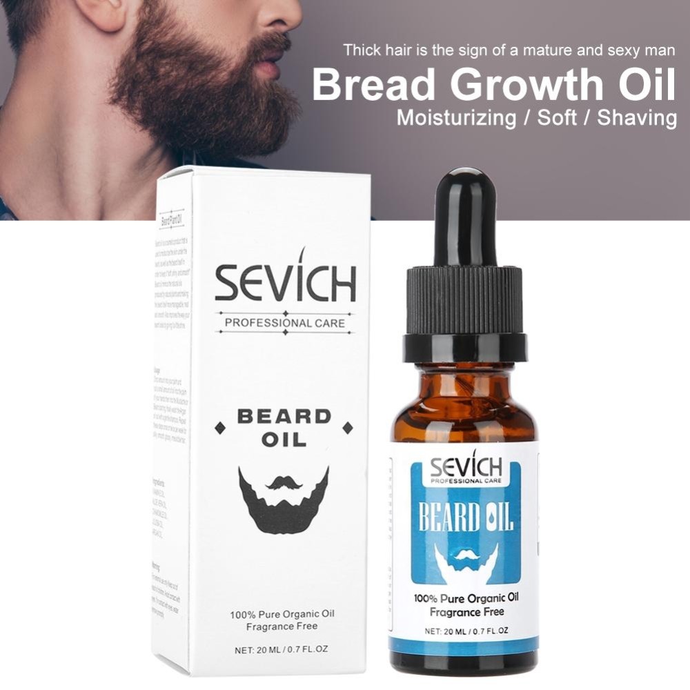 Aceite de barba Sevich Natural de 20ml Para Hombres, Para Estilizar , Alisador Hidratante de la Barba, acondicionador .