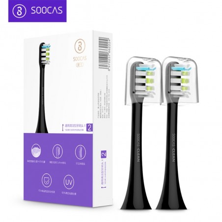 Cabezal de Repuestos para Cepillo Dental Eléctrico Xiaomi Soocas X3 ( 2 unidades ) Negro