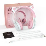 Picun Auriculares Bluetooth de Diadema Lucky Cat con Orejas de Gato - Blanco/Rosa Picun Auriculares Bluetooth de Diadema Lucky Cat con Orejas de Gato - Blanco/Rosa