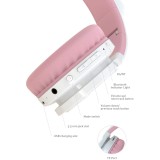 Picun Auriculares Bluetooth de Diadema Lucky Cat con Orejas de Gato - Blanco/Rosa Picun Auriculares Bluetooth de Diadema Lucky Cat con Orejas de Gato - Blanco/Rosa