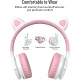 Picun Auriculares Bluetooth de Diadema Lucky Cat con Orejas de Gato - Blanco/Rosa Picun Auriculares Bluetooth de Diadema Lucky Cat con Orejas de Gato - Blanco/Rosa