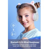 Picun Auriculares Bluetooth de Diadema Lucky Cat con Orejas de Gato - Blanco/Rosa Picun Auriculares Bluetooth de Diadema Lucky Cat con Orejas de Gato - Blanco/Rosa