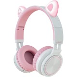 Picun Auriculares Bluetooth de Diadema Lucky Cat con Orejas de Gato - Blanco/Rosa Picun Auriculares Bluetooth de Diadema Lucky Cat con Orejas de Gato - Blanco/Rosa