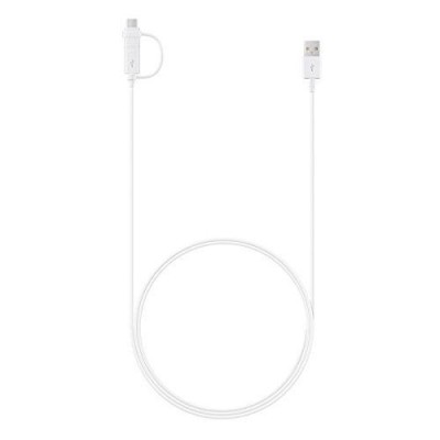 Cable Original Samsung EP-DG930DW Dual Micro-USB + USB-C - 1,5 m - Blanco - Blister