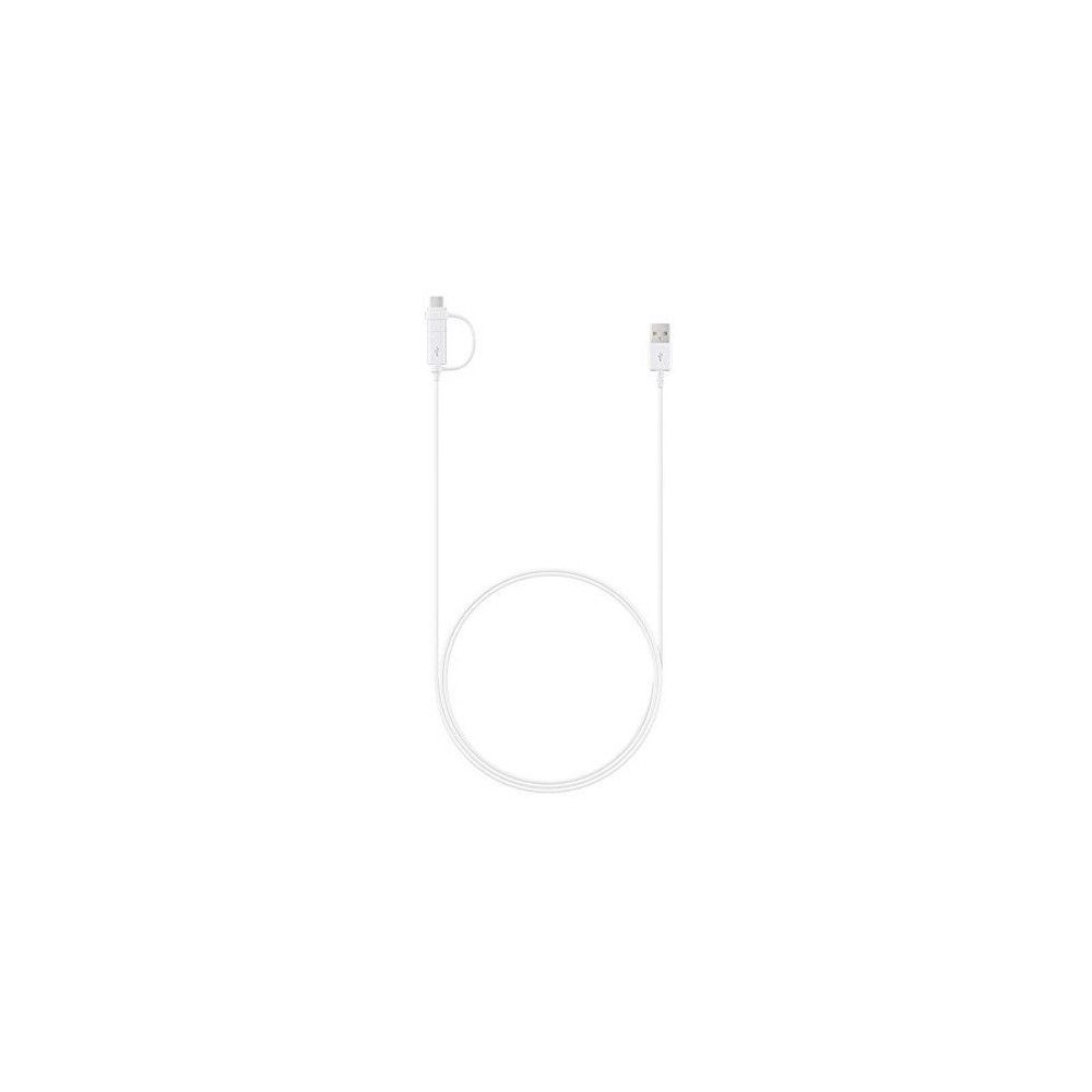 Cable Original Samsung EP-DG930DW Dual Micro-USB + USB-C - 1,5 m - Blanco - Blister
