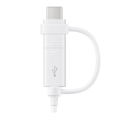 Cable Original Samsung EP-DG930DW Dual Micro-USB + USB-C - 1,5 m - Blanco - Blister