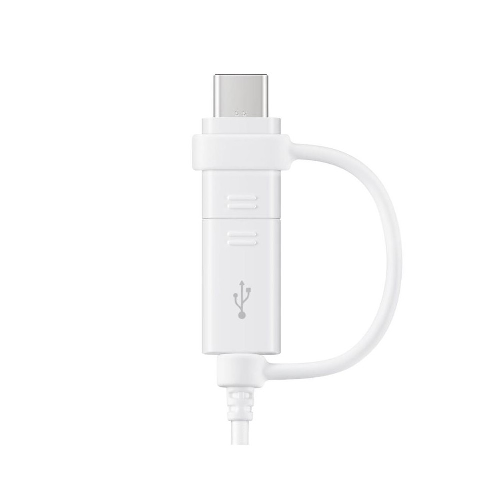 Cable Original Samsung EP-DG930DW Dual Micro-USB + USB-C - 1,5 m - Blanco - Blister