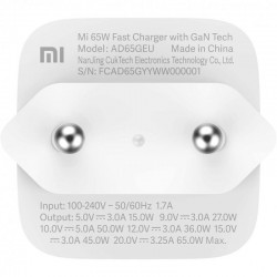 Xiaomi Mi 65W Fast Charger GaN Tech Cargador 65W