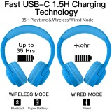 Picun E3 Foldable Stereo Bluetooth Headband Headphones for Kids - Blue Picun E3 Foldable Stereo Bluetooth Headband Headphones for Kids - Blue