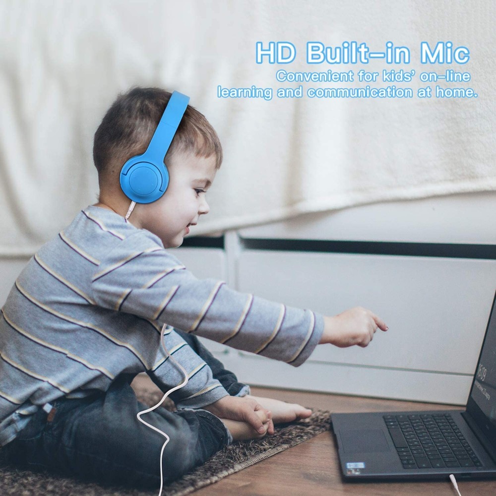 Picun E3 Auriculares Bluetooth Estereo Plegables de Diadema para Niños - Azul