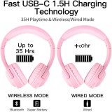 Picun E3 Auriculares Bluetooth Estereo Plegables de Diadema para Niños - Rosa Picun E3 Auriculares Bluetooth Estereo Plegables de Diadema para Niños - Rosa