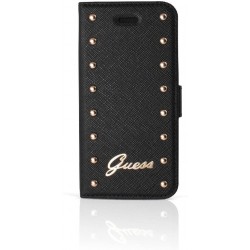 Guess Studded funda libro de cuero negra para iPhone 6 Plus 5.5 "